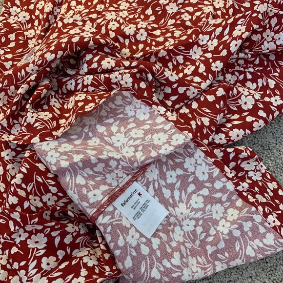 Reformation Red Floral Midi Dress - Picture 10 of 12
